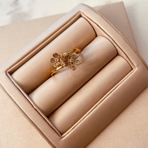 AN OURO 2 FLORES MICRO CRAVEJADAS