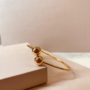 BRAC OURO MEIA BOLAS LISAS