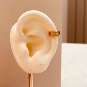 PIERCING OURO 2 FILEIRAS MICRO CRAVEJADAS