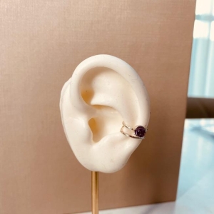 PIERCING PRATA AMETISTA