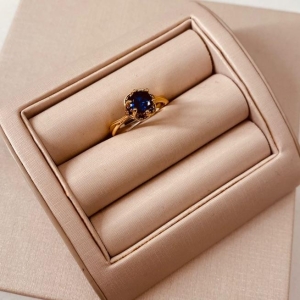 AN OURO SOLITÁRIO PRICESA ZIRCONIA SAFIRA