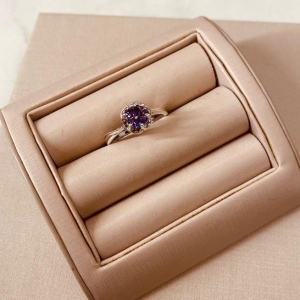 AN PRATA SOLITÁRIO PRICESA ZIRCONIA LILAS