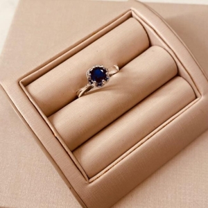 AN PRATA SOLITÁRIO PRICESA ZIRCONIA SAFIRA
