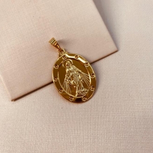 PG OURO MEDALHA OVAL NSA SENHORA DAS GRAÇAS G