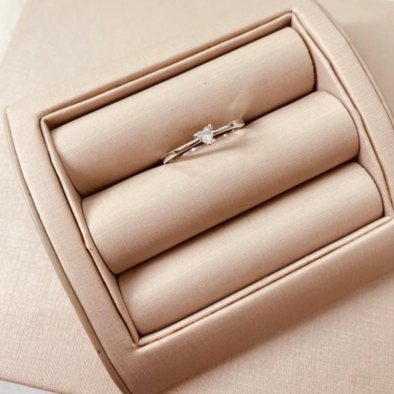 AN PRATA 925 SOLITÁRIO CORAÇÃO CAIXA BAIXA