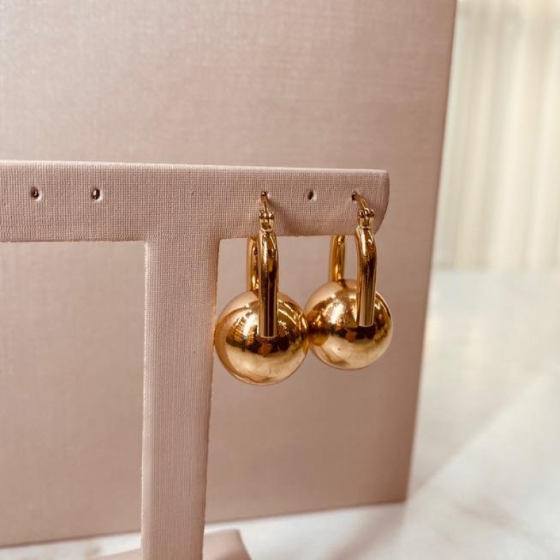 BR OURO ARGOLA COM ESFERA