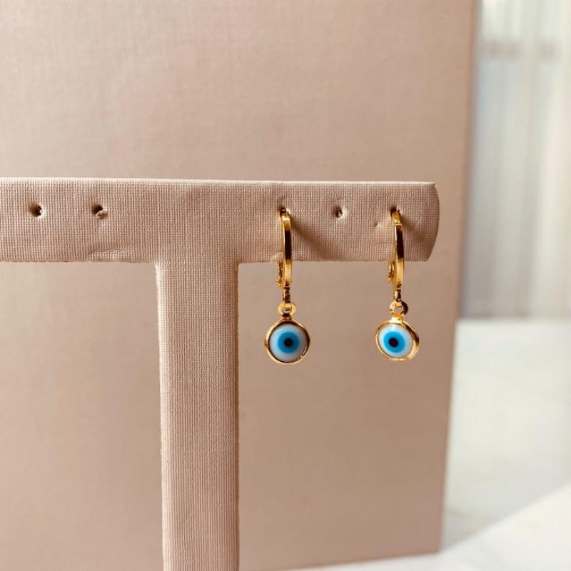 BR OURO ARGOLA FINA OLHO GREGO M