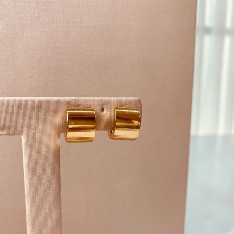 BR OURO ARGOLA LARGA LISA