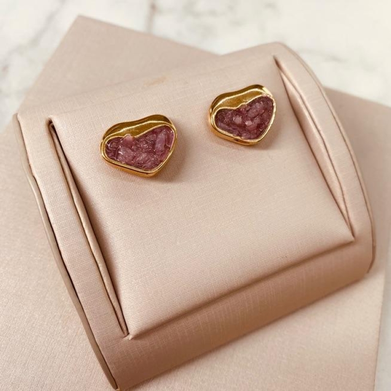 BR OURO CORACAO RODONITA ROSA FRAGMENTOS