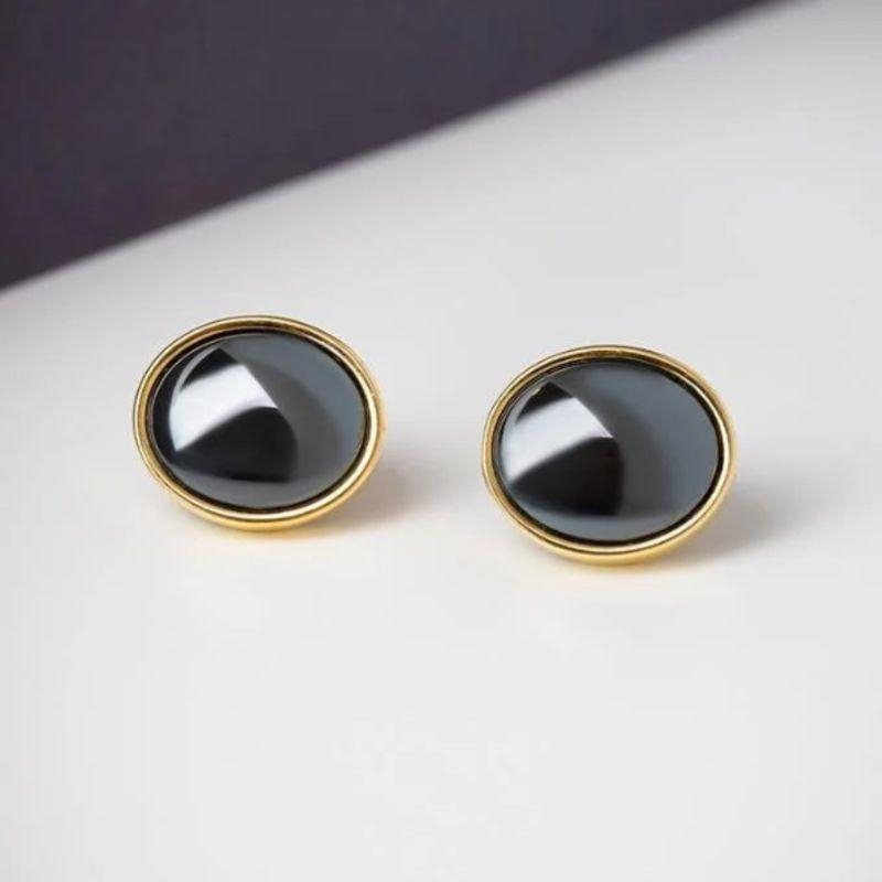 BR OURO HEMATITA OVAL