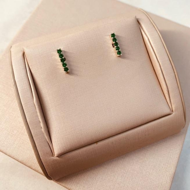 BR PRATA 5 ZIRCONIAS ESMERALDAS