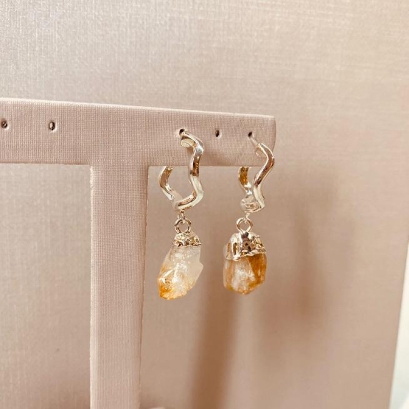 BR PRATA ARGOLA ONDULADA CITRINO