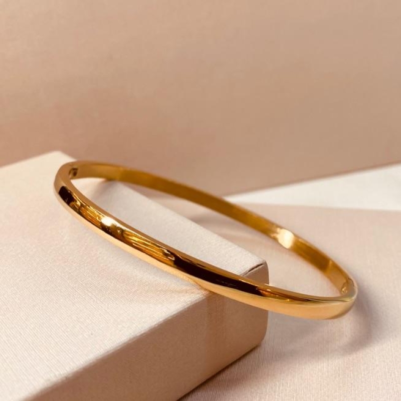 BRAC AÇO OURO FINO LISO