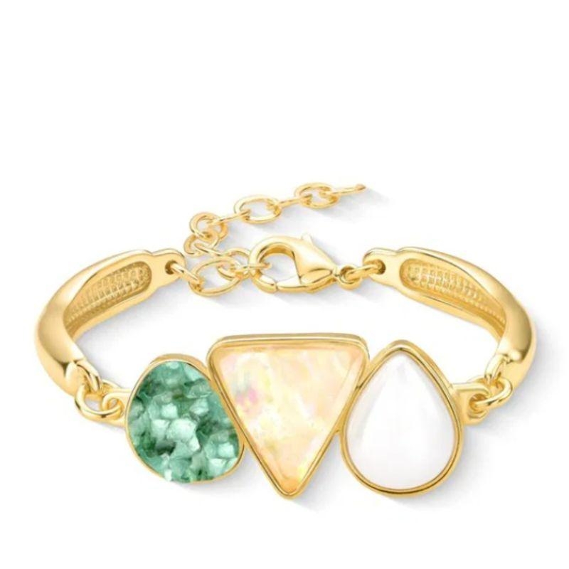 BRAC OURO PORCELANA ESMERALDA