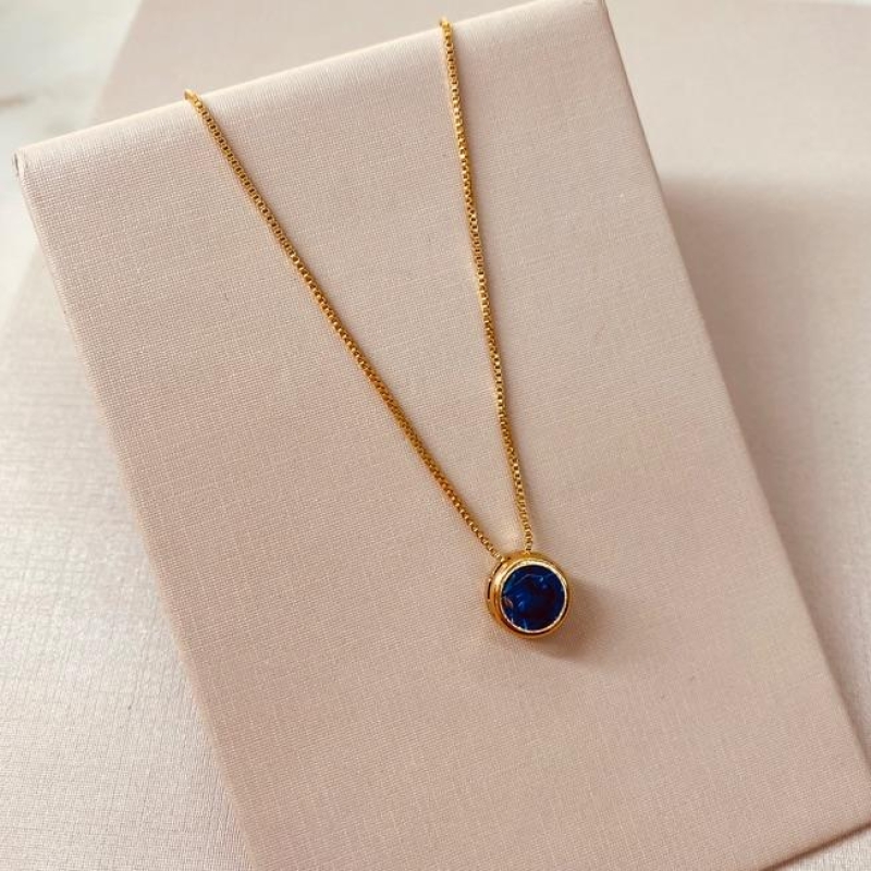 CL OURO PONTO DE LUZ SAFIRA 8MM CAIXA ALTA