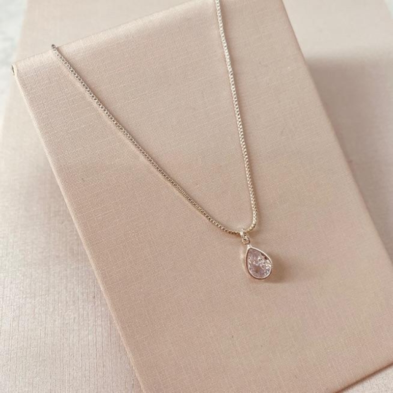 CL PRATA ZIRCONIA GOTA COM BORDA