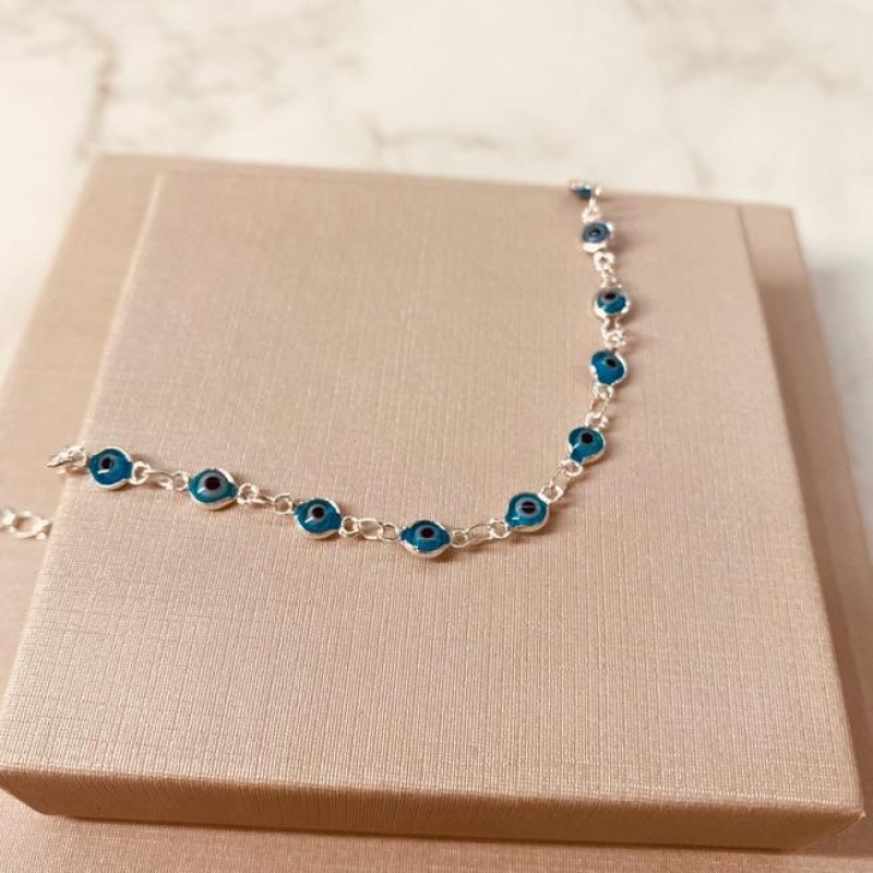 PL PRATA OLHO GREGO AZUL CLARO