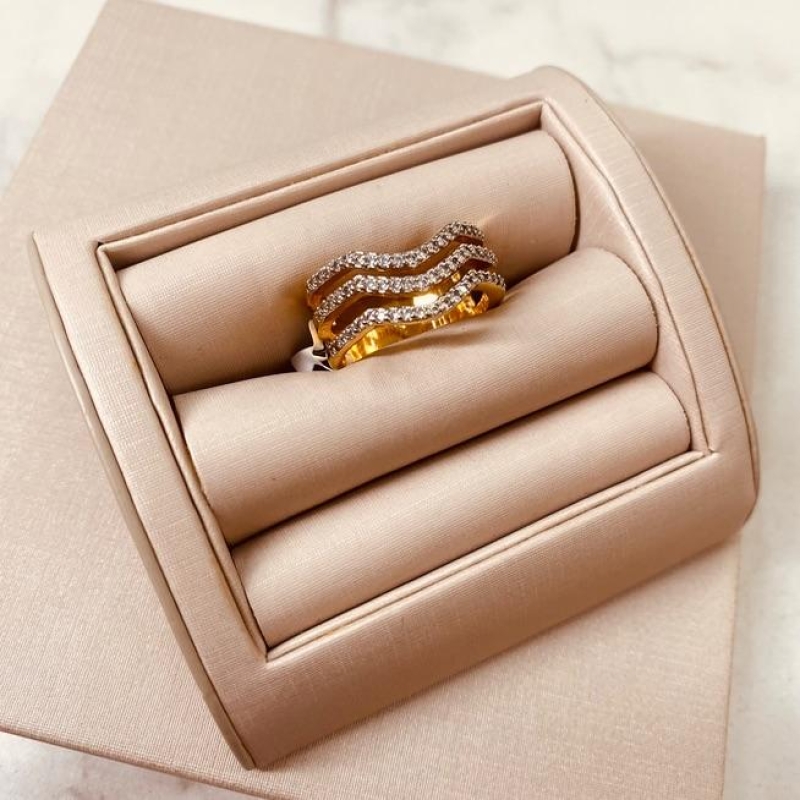 AN OURO 3 FIOS CRAVEJADOS ONDA