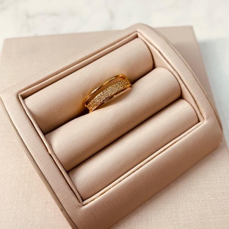 AN OURO FINO E MICRO CRAVEJADO LARGO