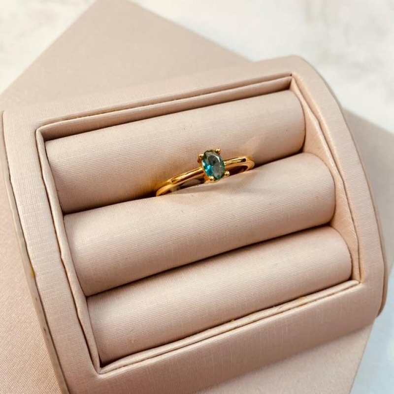 AN OURO SOLITÁRIO OVAL P COLOR