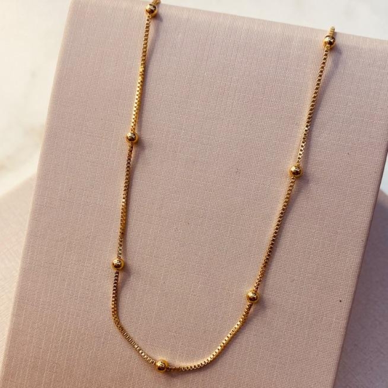 CR OURO VENEZIANA BOLINHAS 40CM