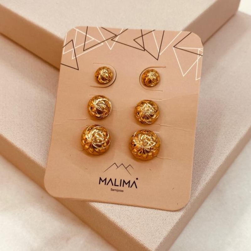 TRIO OURO PONTO MANDALA