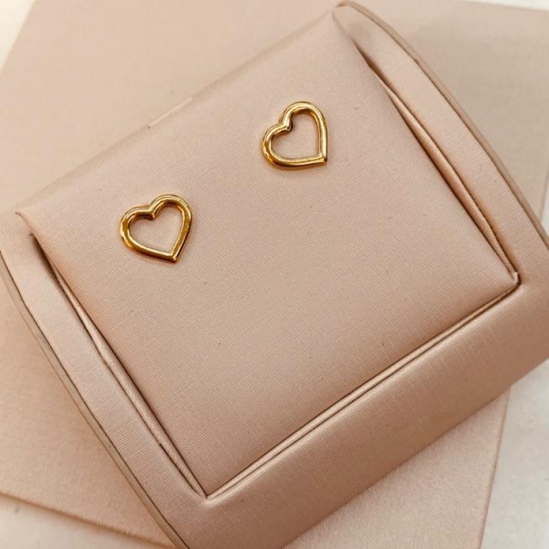 BR OURO CORAÇÃO VAZADO P