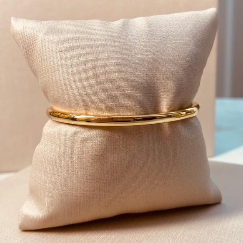 BRAC OURO FINO LISO FECHO LATERAL