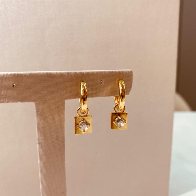 BR OURO ARGOLA PG RETANGULO E QUADRADO