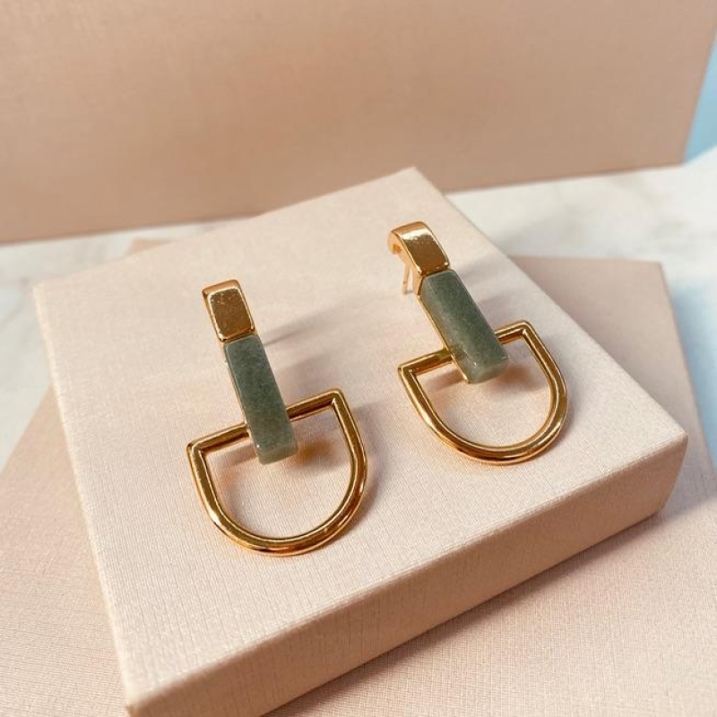 BR OURO GEOMÉTRICO QUARTZO VERDE