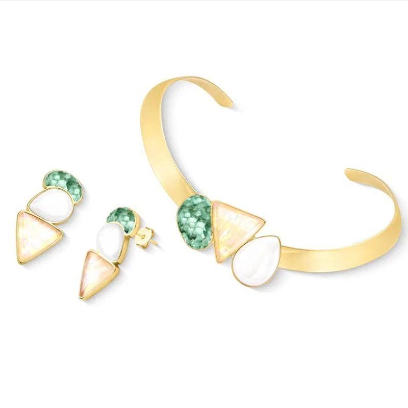 CJ OURO ARO PEDRAS PORCELANA ESMERALDA