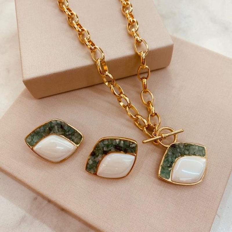 CJ OURO ELOS PORCELANA ESMERALDA