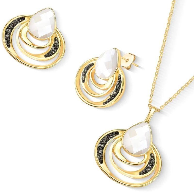 CJ OURO GOTA PORCELANA E PIRITA