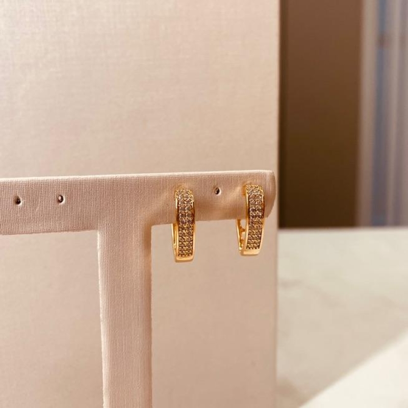 BR OURO ARGOLA 2 FILEIRAS MICRO CRAVEJADAS