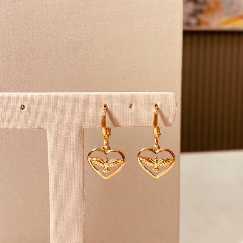 BR OURO ARGOLA DIVINO CORAÇÃO