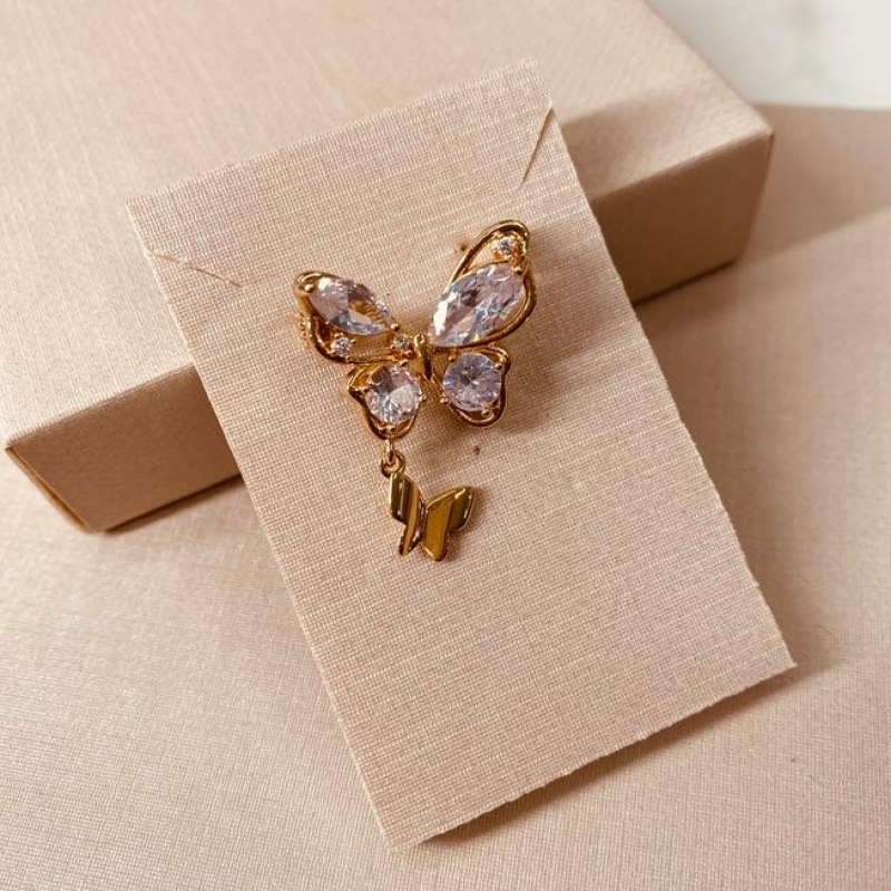 BROCHE OURO BORBOLETA