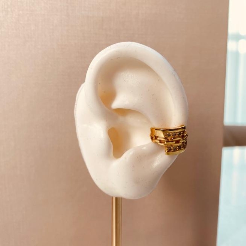 PIERCING OURO DUPLO UNICO CORRENTE