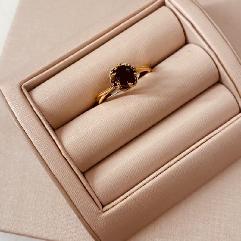AN OURO SOLITÁRIO PRICESA ZIRCONIA BLACK