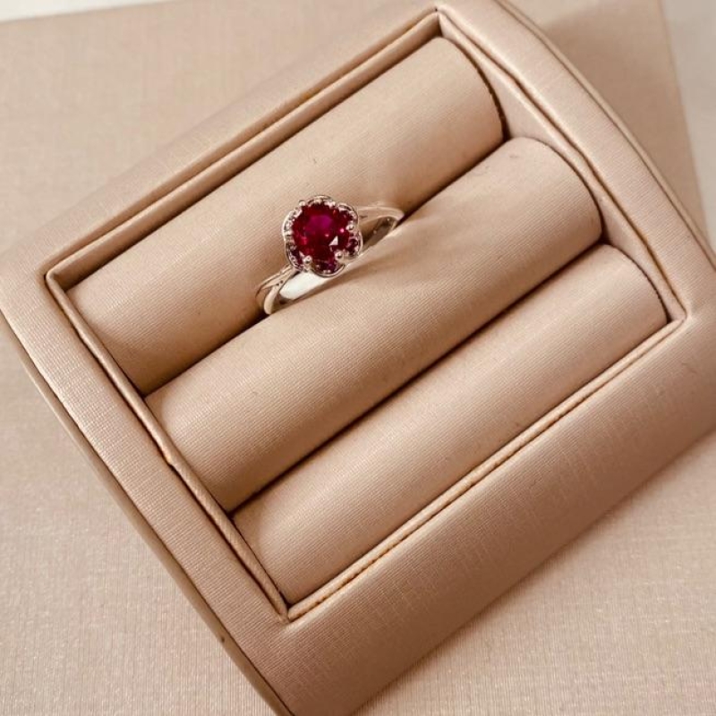 AN PRATA SOLITÁRIO PRICESA ZIRCONIA RUBI
