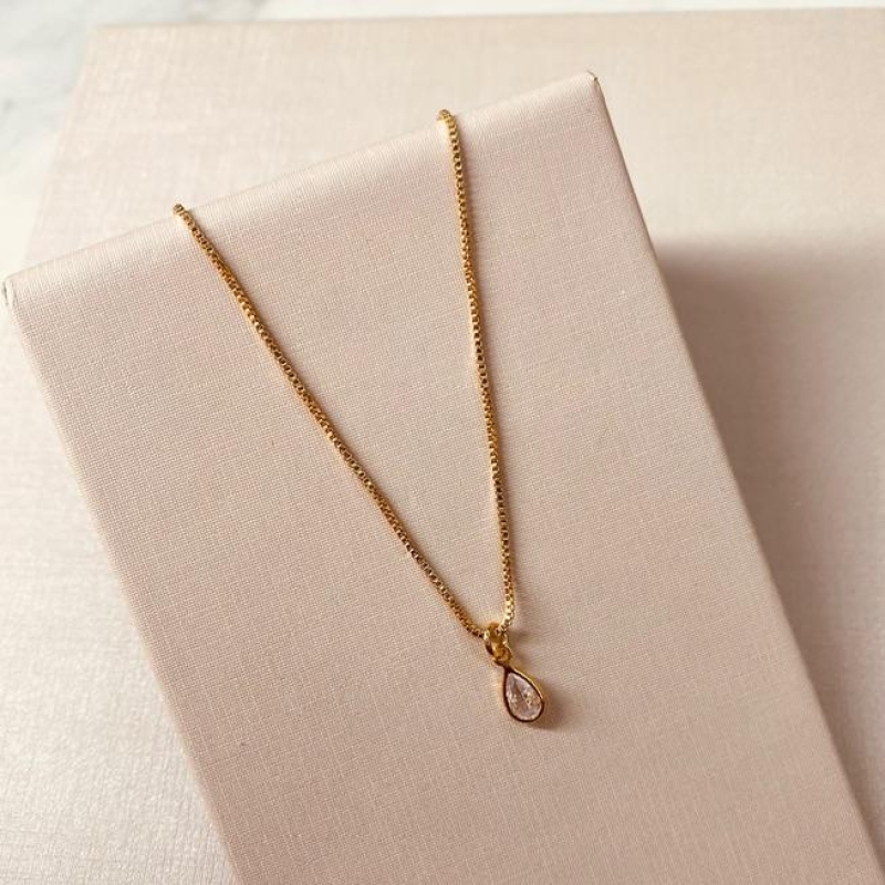 CL OURO GOTA CRISTAL