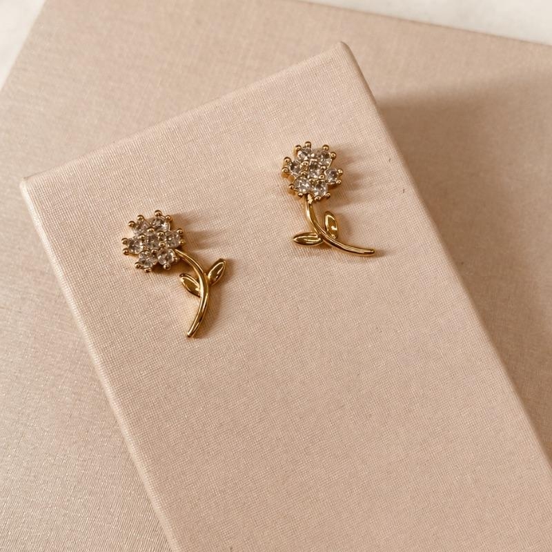 BR OURO FLOR DE ZIRCONIA