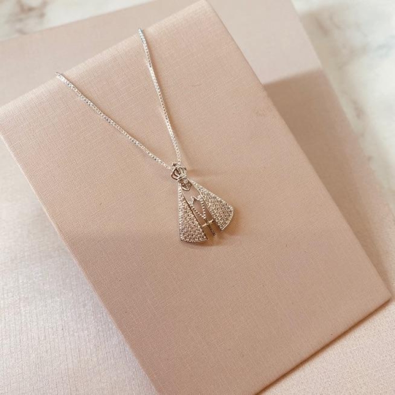 CL PRATA NSA SENHORA MICRO CRAVEJADA CRISTAL