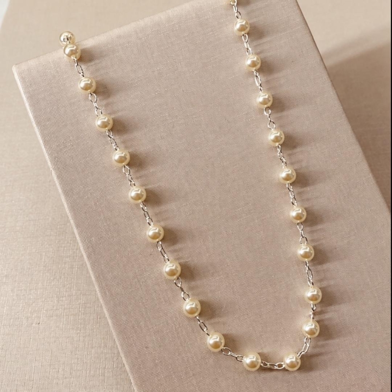 CL PRATA PEROLAS 45CM