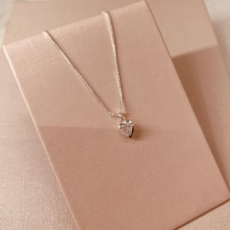 CL PRATA ZIRCONIA CORAÇÃO M