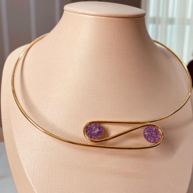 ARO OURO FRAGMENTOS AMETISTA