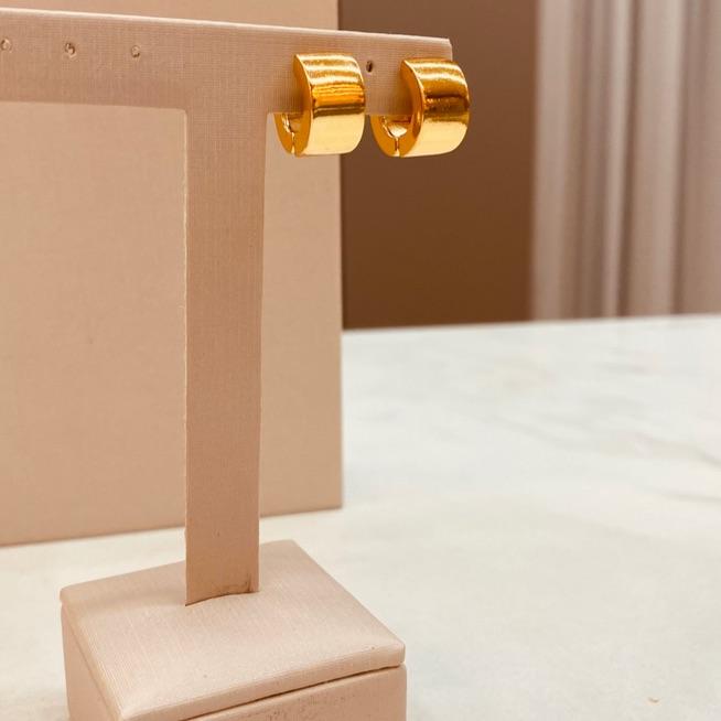 BR OURO ARGOLA LISA QUADRADA