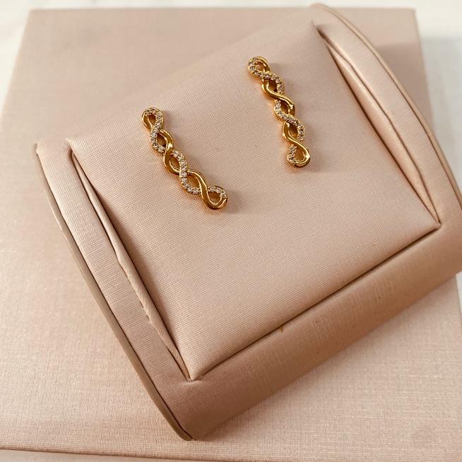 BR OURO EARCUFF INFINITOS MICRO CRAVEJADOS E LISOS