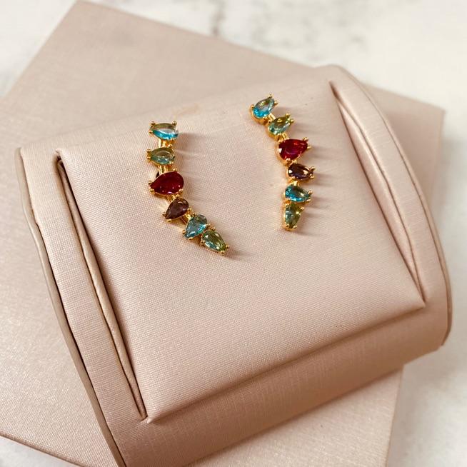 BR OURO EARCUFF ZIRCONIAS COLOR