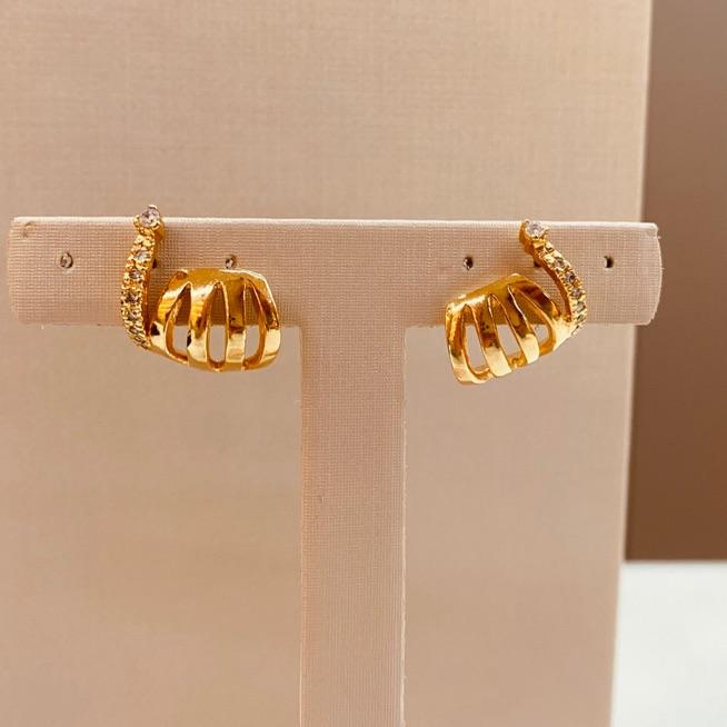 BR OURO EARJACKET 1 FIO CRAVEJADO