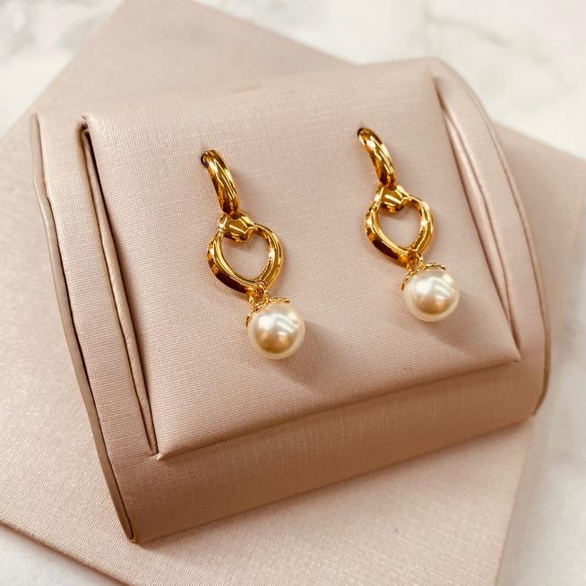 BR OURO GOTA VAZADA  COM PEROLA